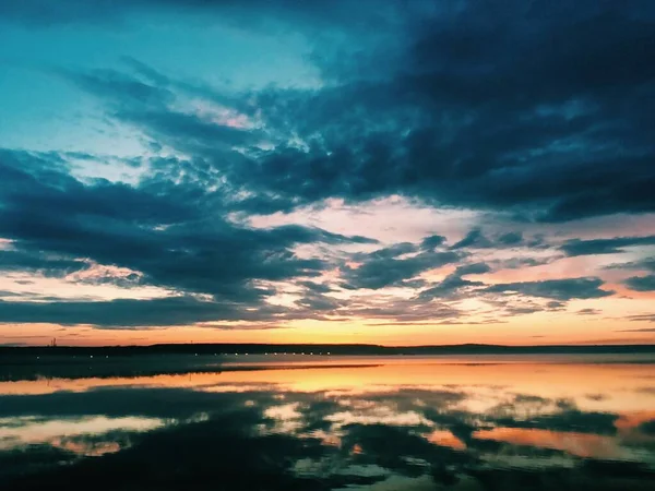 Природний Фон Кольоровий Пейзаж Небо Заходу Сонця Текстурний Фон — стокове фото