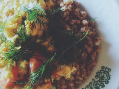 Lezzetli yemek fotoğrafları, soyut arka plan.