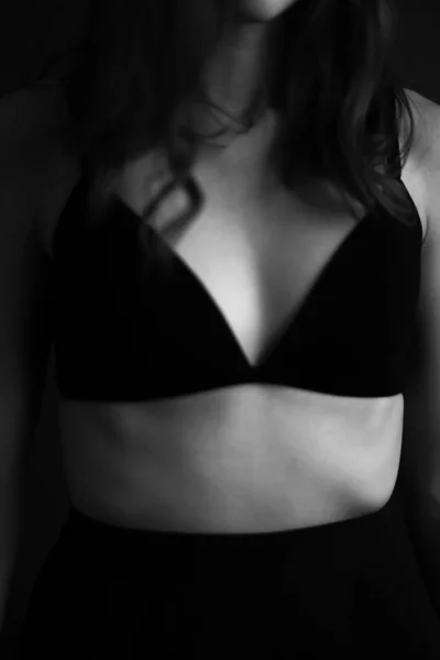 Details Body Beautiful Girl Fashion Art Authentic Black White Photo — Stock Photo, Image