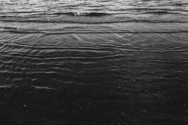 Närbild Vatten Textur Släta Vågor Vatten Stranden Landskap Foto Vatten — Stockfoto