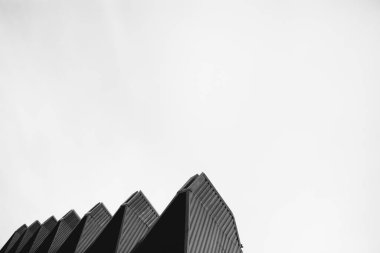 Şehir geometrisi, modern mimari, soyut ve ilham verici mimari tasarım. Sanatsal resim ve bakış açısı