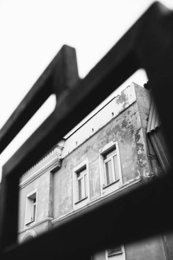 Şehir geometrisi, modern mimari, soyut ve ilham verici mimari tasarım. Sanatsal resim ve bakış açısı