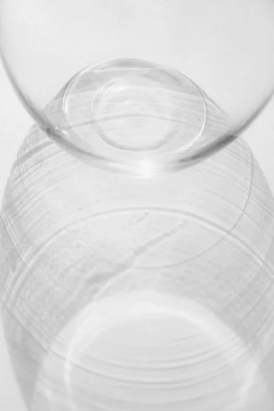 Vaso Vidro Isolado Branco Bela Vida Imóvel Minimalista Sombras Luz — Fotografia de Stock