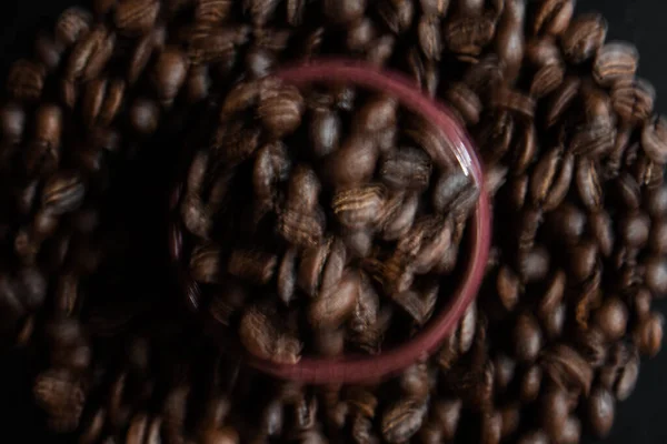 Fortfarande Livet För Kaffebönor Färg Foto Kaffe Konsistens Vacker Bakgrund — Stockfoto