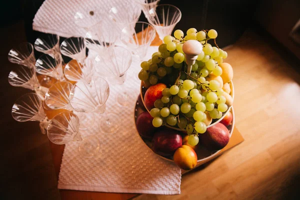 Champagne Glasses Table Wedding Bar — Stock Photo, Image