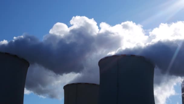 Centrale Électrique Pocerady République Tchèque Sous Soleil — Video