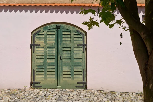 Wooden Door Hop Store House Zatec Town Czech Republic — Stock Photo, Image