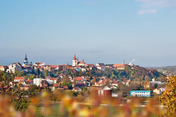 Panorama Del Pueblo Zatec Otoño República Checa — Foto de Stock