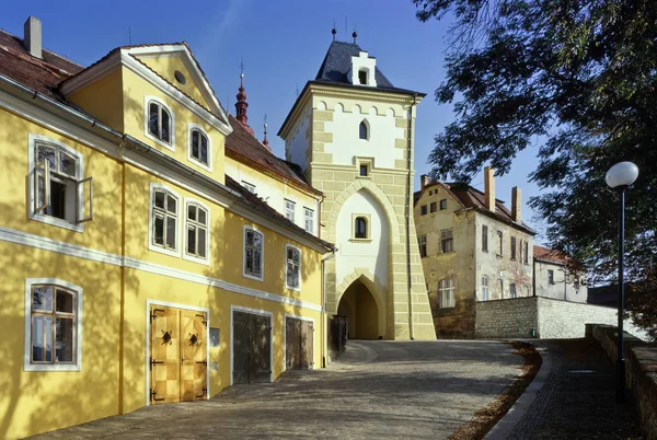 Torre Storica Nella Città Zatec Repubblica Ceca — Foto Stock