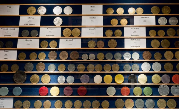 扎泰茨镇 捷克共和国 2016年3月8日 啤酒花硬币汇集在镇博物馆里 — 图库照片