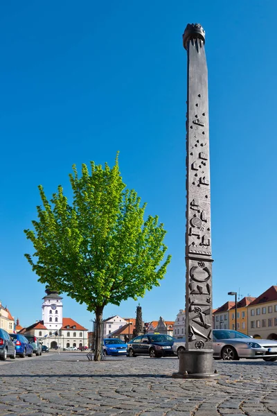 Colonna Del Millennio Nella Città Zatec Repubblica Ceca — Foto Stock