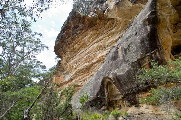 Wind Eroded Cave Blue Mountains Australia — Stock Photo, Image