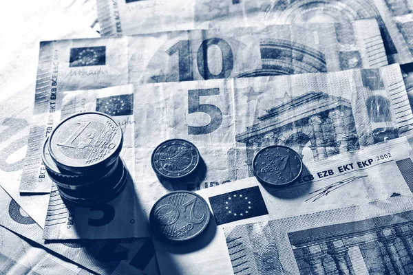 Detalle Moneda Euro Escritorio — Foto de Stock