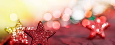 Panoramik Noel arka plan rengi Noel yıldız ile.