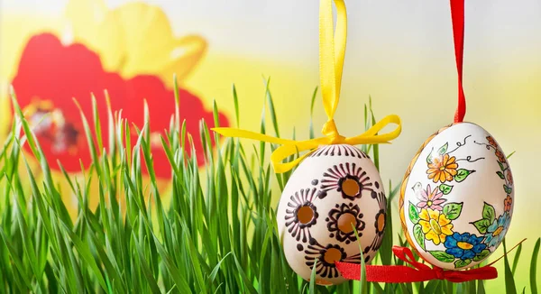 Velikonoční Vajíčka Louce Jarní — Stock fotografie