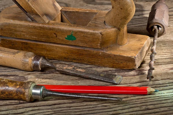 Old Used Tools Joiner Shop — Stock Photo, Image