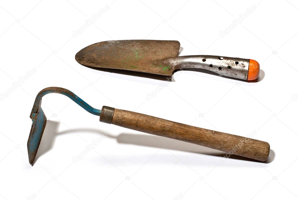Gardening hand tool isolated on the white background