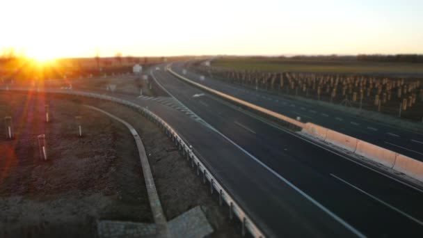 Νέο Αυτοκινητόδρομο Κοντά Στην Πόλη Postoloprty Δημοκρατία Της Τσεχίας — Αρχείο Βίντεο