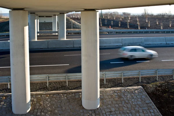 A  new bridge over highway. — Stock Photo, Image