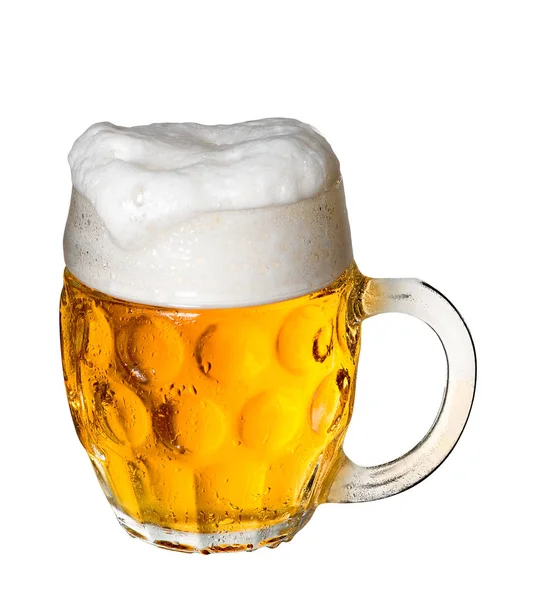 Glass of beer isolated on the white background Royalty Free Stock Photos