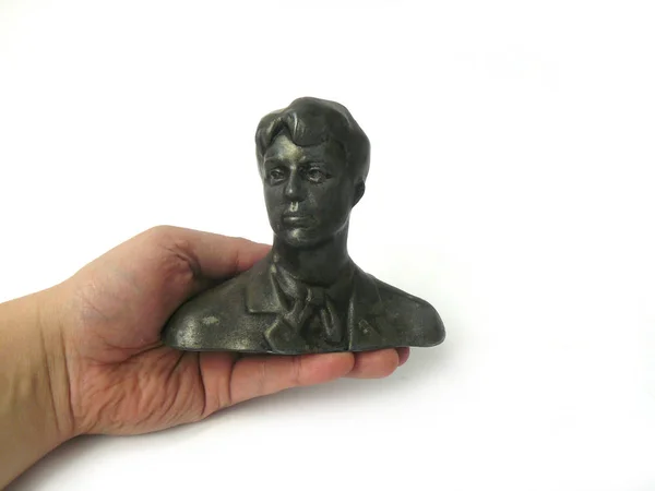 Busta Básníka Poprsí Jesenin Bronzová Busta Soška Černá Figurka Černé — Stock fotografie