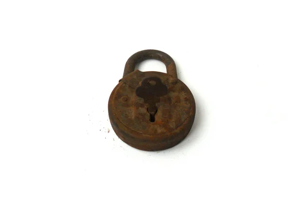 Amber Zámek Vintage Lock Visací Zámek Starý Zámek Zámek Hnědé — Stock fotografie