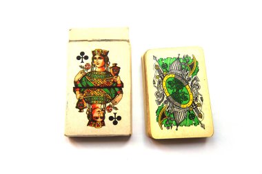 İskambil kartları, iskambil, kutusu iskambil, güverte iskambil, vintage resimleri, ace, joker, beyaz arka plan, yakın çekim, birçok oyun kağıtları, iskambil destesi, vintage Sovyet vintage, SSCB, sap kafası stok görüntü, Nostalgishop, Nostalgishop IMAG