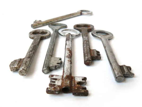 Ключи Ключи Антикварные Ключи Винтажные Ключи Ключи Белые Ключи Крупный — стоковое фото