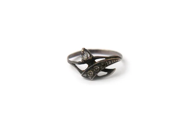 Gyűrű Antik Gyűrű Régi Gyűrű Vintage Gyűrű Ezüst Gyűrű Gyűrű — Stock Fotó