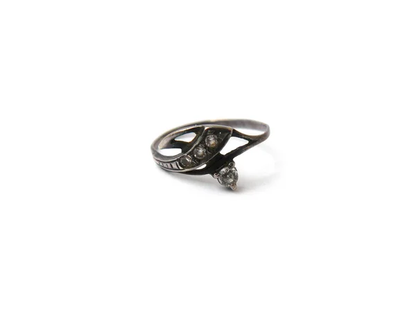 Gyűrű Antik Gyűrű Régi Gyűrű Vintage Gyűrű Ezüst Gyűrű Gyűrű — Stock Fotó