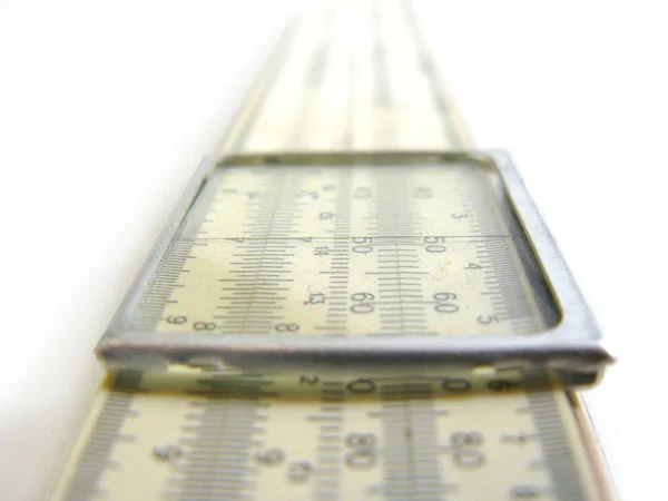 Slide Ruler Vintage Logarithmic Ruler Logarithmic Slide Ruler Wooden Ruler — Foto Stock