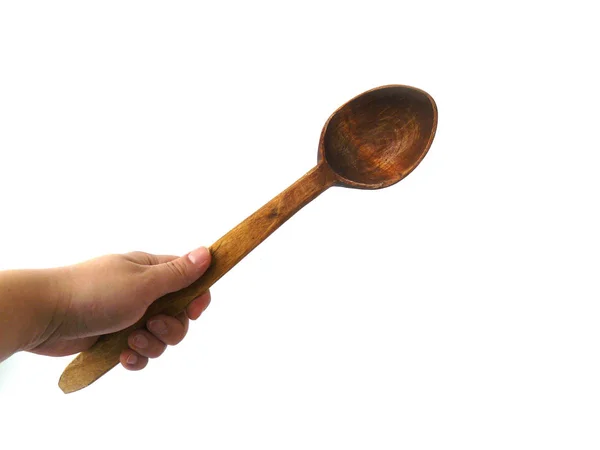 Vintage Wooden Spoon Russian Antiquity Soviet Vintage Large Spoon Old — Stock Photo, Image