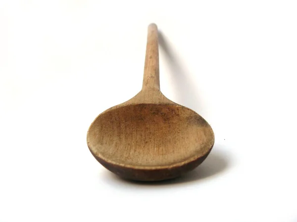 Vintage Wooden Spoon Russian Antiquity Soviet Vintage Large Spoon Old — Stock Photo, Image