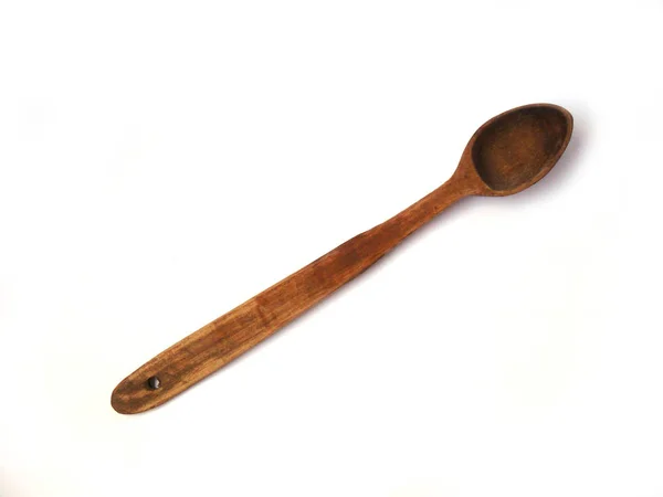 Vintage Wooden Spoon Russian Antiquity Soviet Vintage Large Spoon Old — Stock Photo, Image