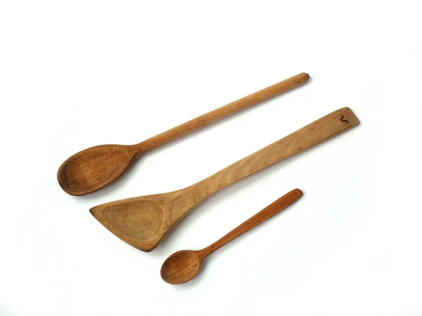 Kitchenware Wooden Kitchen Set Wooden Spoon Kitchen Spatula Utensils Cooking — Stock Photo, Image