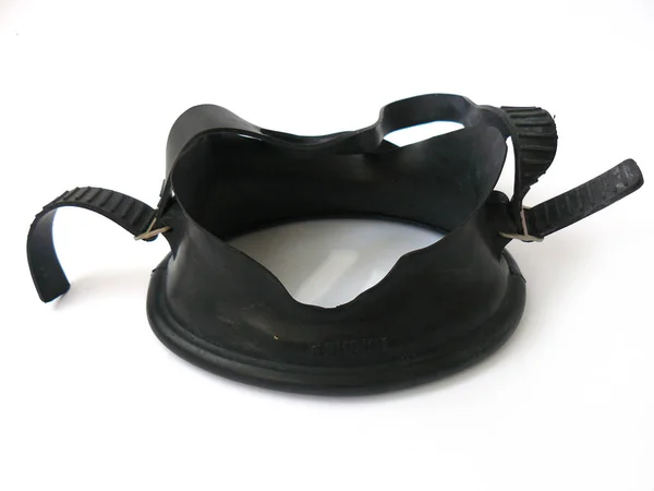 Maske Için Yüzme Yüzme Cam Mavi Siyah Beyaz Siyah Yakın — Stok fotoğraf