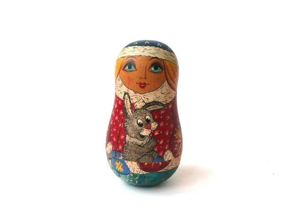 Matryoshka Fából Készült Baba Vintage Matryoshka Régi Matryoshka Zárt Matryoshka — Stock Fotó