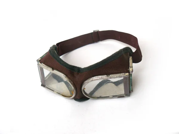 Maske Motosiklet Gözlük Sürücü Gözlükleri Eski Gözlük Antik Gözlük Antika — Stok fotoğraf