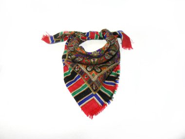 Eşarp çiçekler, çiçek eşarp, Bayan eşarplar, sarı şal, Ulusal dekor ile. Rus tarzı, Ukraynalı eşarp, Ukraynalı eşarp, halk stil, Bandana, Sovyetler vintage, yakın çekim, sap kafası stok görüntü, Nostalgishop