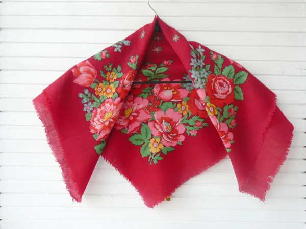 Foulard Avec Des Fleurs Foulard Floral Foulards Pour Femmes Châle — Photo