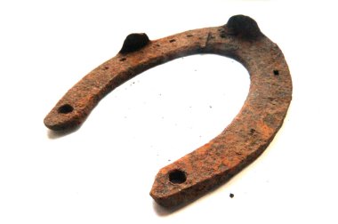 At nalı, antika at nalı, eski at nalı, Rusty Horseshoe, pas, eski, antik, dökme demir at nalı, Sovyet Vintage, Vintage, kahverengi beyaz, yakın çekim, beyaz arka plan, SSCB, baş imge, Nostalgishop stok