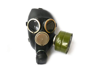 Gaz maskesi, askeri maske, eski maske, koruyucu maske, gri gaz maskesi, siyah gaz maskesi, bej gaz maskesi, beyaz arka plan, yakın çekim, Sovyet ordusu, Sovyet Vintage, SSCB, Sovyet antika, baş stok görüntü, nostalgishop 