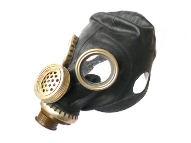 Gaz maskesi, askeri maske, eski maske, koruyucu maske, gri gaz maskesi, siyah gaz maskesi, bej gaz maskesi, beyaz arka plan, yakın çekim, Sovyet ordusu, Sovyet Vintage, SSCB, Sovyet antika, baş stok görüntü, nostalgishop 