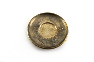 El, gümüş tabak, eski gümüş, Vintage uçan daire, antika tabak, küçük daire, Sovyet vintage, SSCB, gri beyaz, yakın çekim, beyaz arka plan, sap kafası stok görüntü, Nostalgishop üzerinde uçan daire 