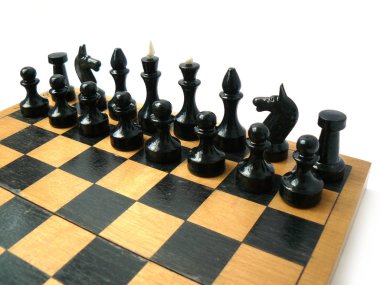 Satranç, satranç taşları, satranç kutusu, ahşap satranç, plastik satranç, eski satranç, Sovyet vintage, SSCB, beyaz arka plan, yakın çekim, sap kafası resim, Nostalgishop