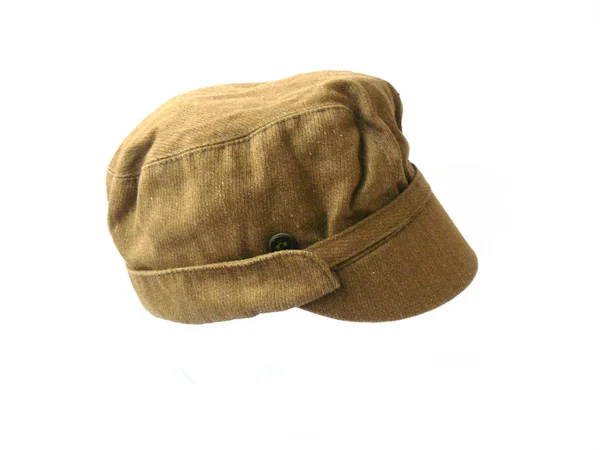 Στρατιωτική Καπάκι Καπέλο Στρατιωτικό Χακί Σοβιετικός Στρατός Παλιάς Χρονολογίας Καπέλο — Φωτογραφία Αρχείου