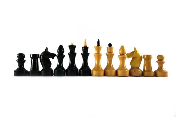 Chess Chess Pieces Chess Box Wooden Chess Plastic Chess Old — Stock Photo, Image