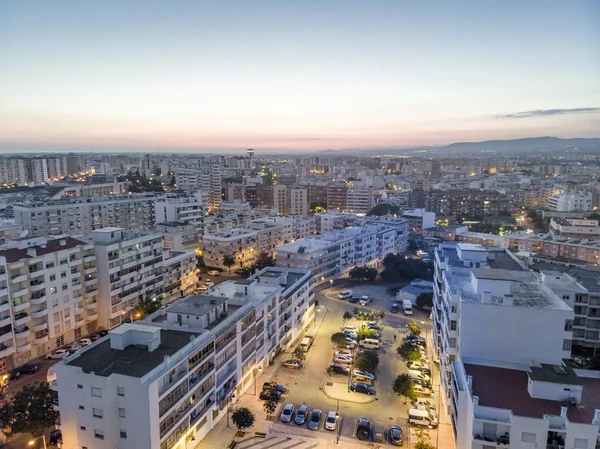 Residentiële District Faro Bij Twilight Algarve Portugal — Stockfoto