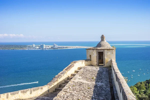 Castelo Setúbal Com Bela Vista Oceano Atlântico Cidade Troia Uma — Fotografia de Stock