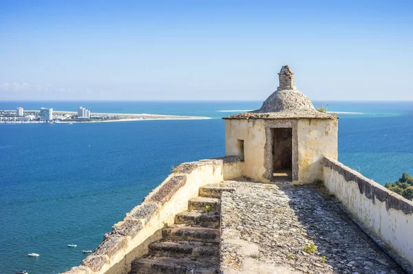Hrad Setubal Krásným Výhledem Atlantický Oceán Troia Starobylé Město Poloostrově — Stock fotografie